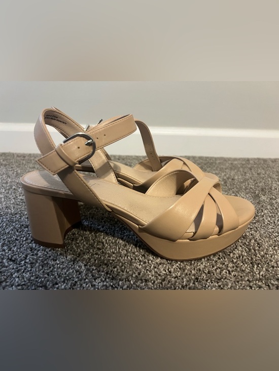 Xappeal Shoes - Xappeal Beige Crisscross Slingback Heels
